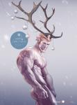 antlers barazoku beard blonde_hair butt ear_piercing facial_hair hair holidays horn humanoid_pointy_ears male muscular muscular_humanoid muscular_male nipples nude ornament pale_skin pecs piercing pointy_ears ribbons snow snowing solo winter silverjow christmas animal_humanoid cervine cervine_humanoid deer deer_humanoid horned_humanoid humanoid mammal mammal_humanoid new_world_deer reindeer 2017