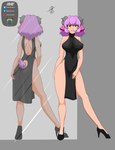 big_breasts bovid_horn breasts caprine_horn clothing elegant_dress female footwear goat_tail grey_background hair high_heels horn mirror mirror_reflection purple_hair ram_horn rear_view reflection shoes short_hair simple_background solo wide_hips yellow_eyes artakura endymion animal_humanoid bovid bovid_humanoid caprine caprine_humanoid goat_humanoid humanoid mammal mammal_humanoid 2022 absurd_res hi_res signature