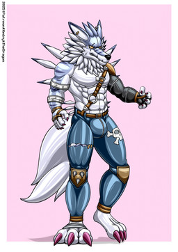 armor bulge clothing costume costume_transformation latex male null_bulge suit suit_transformation takeover transformation zipper xedrykthedragon bandai_namco digimon canid canine canis digimon_(species) kobold mammal scalie weregarurumon wolf hi_res