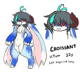 ahoge andromorph anthro blue_body blue_fur blue_hair chest_tuft curled_horn eye_through_hair fur genitals grey_hair hair horn intersex kemono looking_at_viewer multicolored_body multicolored_fur multicolored_hair navel nude red_eyes shortstack shortstack_andromorph shortstack_intersex simple_background solo standing stated_age stated_height text translucent translucent_hair tuft vulva white_background white_body white_fur cathypalug mythology dragon hybrid lagomorph leporid mammal mythological_creature mythological_scalie rabbit scalie 2025 digital_media_(artwork) english_text hi_res model_sheet
