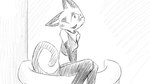 16:9 animal_crossing anthro armwear blush bodily_fluids clothed clothing courtroom dialogue_in_description digital_media_(artwork) domestic_cat dragonweirdo felid feline felis female fishnet_armwear fishnet_clothing fur greyscale hi_res mammal markings mole_(marking) monochrome nintendo olivia_(animal_crossing) one_eye_closed open_mouth podium scarf solo story story_in_description sweat sweatdrop tail widescreen wink