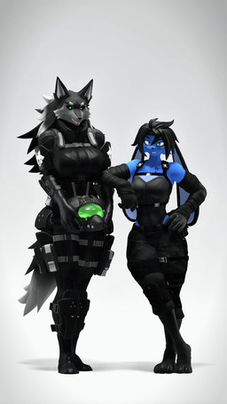 anthro arm_support armor clothing duo female gear headgear helmet leaning_on_another leaning_on_elbow leotard simple_background tactical_gear conditional_dnp domi3d domi_(domi3d) emi_(domi3d) canid canine canis hybrid lagomorph leporid mammal rabbit wolf 3d_(artwork) 4k 9:16 absurd_res digital_media_(artwork) hi_res source_filmmaker_(artwork)