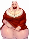 2_horns 4_fingers anthro bedroom_eyes belly big_breasts biped black_eyes blush bodily_fluids bottomless bottomless_anthro bottomless_female breasts brown_eyewear brown_glasses chest_tuft christmas_clothing christmas_sweater christmas_topwear cleavage cleavage_cutout cleavage_overflow closed_smile clothed clothing clothing_lift cute_fangs cutout eyebrows eyelashes eyewear fangs female fingers flashing flashing_pussy floppy_ears front_view fur fur_tuft genitals glasses glistening glistening_belly glistening_bodily_fluids glistening_body glistening_breasts glistening_eyes glistening_fur glistening_legs glistening_sweat head_tuft heart_cutout holidays horn huge_breasts huge_thighs humanoid_genitalia humanoid_hands humanoid_pussy iris legs_together legwear light_body light_breasts light_ears light_fur light_horn lipstick looking_at_viewer makeup markings mature_anthro mature_female mole_(marking) mole_on_breast mole_on_thigh monotone_body monotone_fur mouth_closed narrowed_eyes overweight overweight_anthro overweight_female pink_blush pink_lipstick pink_pussy pussy rectangular_glasses red_clothing red_sweater red_topwear seductive short_horn simple_background small_horn smile smiling_at_viewer solo standing sweat sweatdrop sweater sweater_lift teeth thick_thighs thigh_highs topwear tuft turtleneck wearing_glasses white_background white_body white_breasts white_clothing white_ears white_eyebrows white_fur white_legwear white_thigh_highs petroverr christmas undertale undertale_(series) toriel boss_monster_(undertale) bovid caprine goat mammal 2024 artist_name digital_drawing_(artwork) digital_media_(artwork) hi_res portrait three-quarter_portrait