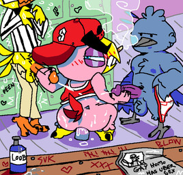 abs anal anal_penetration anthro beak blue_body blue_tail_feathers blush blush_lines bodily_fluids butt cigarette cigarette_in_mouth clothing coach cum cum_on_body cum_on_butt dildo dildo_in_ass dildo_insertion dildo_sitting eyebrows eyewear feathers genital_fluids genitals glasses graffiti group handjob holding_clothing holding_object holding_underwear jersey locker_bench locker_room locker_room_sex lube lube_bottle male male/male nude object_in_ass object_in_mouth orange_penis penetration penile penis pink_body purple_penis red_body red_feathers red_tail_feathers riding_dildo sex sex_toy sex_toy_in_ass sex_toy_insertion shaking shirt smoking smoking_cigarette sweat tally_marks thick_eyebrows topwear trembling trio tsundere underwear yellow_body yellow_tail_feathers salamikii cool_s baball avian bird