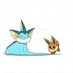 ambiguous_gender black_eyes blue_body blue_tail blush brown_body brown_ears brown_fur brown_tail daww dipstick_tail duo ear_fins eyes_closed feral fin fur head_fin jumping kemono markings melting multicolored_body multicolored_fur simple_background sitting tail tail_markings tan_body tan_fur two_tone_body two_tone_fur uwu white_background tontaro nintendo pokemon aquatic eevee eeveelution generation_1_pokemon mammal pokemon_(species) vaporeon 1:1 2d_animation animated frame_by_frame signature watermark