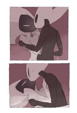anthro biped black_body black_eyes blush blush_lines bodily_fluids border detailed_background duo empty_eyes female female/female female_anthro female_humanoid holding_partner humanoid_on_anthro inside kissing mouthless narrowed_eyes nude spa sweat sweatdrop white_body white_border white_eyes justdog hollow_knight:_silksong hollow_knight_(franchise) team_cherry hornet_(hollow_knight) lace_(hollow_knight:_silksong) arthropod humanoid 2025 comic digital_drawing_(artwork) digital_media_(artwork) hi_res