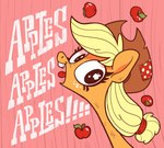 apple applenese clothing cowboy_hat female food freckles fruit hat headgear headwear looking_at_viewer open_mouth patch_(fabric) plant smile solo tongue tongue_out wingding_eyes jimjamdoesart jimmyjamno1 friendship_is_magic friendship_is_witchcraft hasbro my_little_pony applejack_(mlp) earth_pony equid equine horse mammal pony hi_res