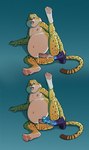 4_toes anal anal_masturbation anal_penetration animal_dildo animal_sex_toy anthro balls belly big_cheeks brown_spots chubby_cheeks dildo equine_dildo feet fingers fur genitals humanoid_genitalia humanoid_penis long_tail male markings masturbation navel nipples open_mouth overweight overweight_anthro overweight_male pawpads paws penetration penis pink_pawpads raised_leg sex_toy spots spotted_body spotted_fur tail toes tongue tongue_out transparent_dildo transparent_sex_toy yellow_body yellow_fur thehades bad_dragon disney zootopia benjamin_clawhauser cheetah felid feline mammal 2022 digital_media_(artwork) hi_res