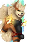 anthro clothing dakimakura em90150em eyewear fire glasses jockstrap male solo underwear checkhoff nintendo pokemon emarcanine arcanine generation_1_pokemon pokemon_(species) dakimakura_design digital_media_(artwork) hi_res