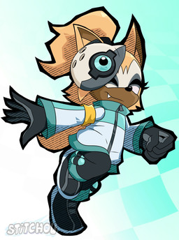 anthro blonde_hair bottomwear breasts brown_body brown_fur clothing eyelashes eyes_closed facial_markings fangs female footwear fur gloves hair handwear head_markings jacket markings mask mask_(marking) pants ponytail shoes solo teeth topwear inkysteven idw_publishing sega sonic_the_hedgehog_(comics) sonic_the_hedgehog_(idw) sonic_the_hedgehog_(series) whisper_the_wolf canid canine canis mammal wolf 2025 absurd_res hi_res