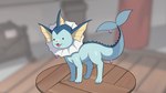 ambiguous_gender blue_body blue_legs blue_tail blurred_background dot_eyes feral inside open_mouth quadruped solo tail tongue drunk_oak nintendo pokemon ditto_(pokemon) eeveelution generation_1_pokemon pokemon_(species) vaporeon 16:9 2023 hi_res widescreen