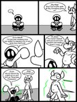 2_horns 3_toes 4_fingers anthro balls big_balls big_penis book cape casual_nudity claws clothing crossed_legs dialogue duo ellipsis feet finger_claws fingers genitals hand_on_head holding_book holding_object horn long_sleeves magic male motion_lines mouthless nipples no_pupils nude on_ground onomatopoeia open_mouth penis possession reading reading_book robe sitting smile smirk sound_effects speech_bubble standing text toes ultilix leo_the_magician to-be-named-later demon shadow_creature 2025 comic english_text greyscale monochrome spot_color