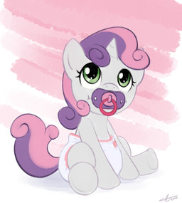clean_diaper clothed clothing diaper female feral hooves horn looking_up neonate object_in_mouth pacifier pacifier_in_mouth sitting smile solo wearing_diaper young young_feral the_padded_room friendship_is_magic hasbro my_little_pony mythology sweetie_belle_(mlp) equid equine mammal mythological_creature mythological_equine unicorn hi_res