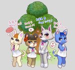 accessory anthro blue_body blue_eyes blue_fur blush bottomless clothed clothing female femboy flower flower_in_hair fur group hair hair_accessory half-closed_eyes male narrowed_eyes outside plant menhou animal_crossing nintendo fang_(animal_crossing) june_(animal_crossing) merry_(animal_crossing) rosie_(animal_crossing) bear canid canine canis domestic_cat felid feline felis mammal wolf digital_media_(artwork) shaded