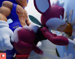 3d_(artwork) anal anal_penetration anthro bathroom big_butt blue_body blue_fur bodily_fluids bottomless butt camseven chip_(sonic) clothed clothing cum cum_in_ass cum_in_mouth cum_inside cum_on_wall cum_while_penetrated cumshot digital_media_(artwork) ejaculation english_text erection eulipotyphlan eye_roll fellatio femboy from_behind_position fur genital_fluids genitals glory_hole group group_sex hair half-closed_eyes hands-free hedgehog hi_res male male/male male_penetrated male_penetrating male_penetrating_male mammal mostly_nude narrowed_eyes nipples nude oral oral_penetration orange_penis penetration penile penis public_restroom red_body red_fur restroom_stall sega sex smile sonic_the_hedgehog sonic_the_hedgehog_(series) sonic_unleashed spitroast teapot_(body_type) text thick_thighs toilet topwear trio unknown_species watermark white_hair wide_hips wings