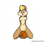 anthro ball basketball_(ball) blinking blonde_hair bouncing breasts brown_body brown_fur clitoris eyeshadow female fur genitals grinding hair makeup masturbation moan navel nipples pussy simple_background solo spread_legs spreading white_background antira looney_tunes space_jam warner_brothers lola_bunny lagomorph leporid mammal rabbit 2d_animation animated frame_by_frame lol_comments short_playtime