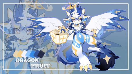 2_horns 3_toes 4_claws :3 anthro biped blowup_background blue_body blue_fur blue_horn chest_tuft claws dragon_horn dragon_tail feet fluffy fluffy_tail fur hair horn inner_ear_fluff kemono looking_at_viewer magic magic_book male multicolored_body multicolored_fur simple_background solo tail text toes tuft white_body white_fur white_hair wings yellow_body yellow_claws yellow_eyes yellow_fur hlg7777 mythology dragon furred_dragon furred_scalie mythological_creature mythological_scalie scalie 16:9 2026 cel_shading character_name digital_drawing_(artwork) digital_media_(artwork) english_text full-length_portrait hi_res portrait shaded wallpaper widescreen