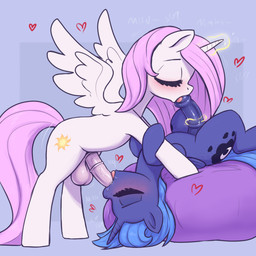 69_position animal_genitalia animal_penis balls blue_body blue_hair blush crossgender duo equine_genitalia equine_penis eyelashes eyes_closed feathered_wings feathers fellatio feral feral_on_bottom feral_on_feral feral_on_top ftg_crossgender fti_crossgender genitals gynomorph gynomorph/gynomorph gynomorph_feral gynomorph_penetrated gynomorph_penetrating hair heart_symbol horn intersex intersex/intersex intersex_feral intersex_penetrated intersex_penetrating lying magicjob on_back oral penetration penile penis pink_hair quadruped sex side_view tail thick_thighs tongue tongue_out white_body wings young young_feral young_gynomorph young_intersex young_on_young t72b friendship_is_magic hasbro my_little_pony mythology princess_celestia_(mlp) princess_luna_(mlp) equid equine mammal mythological_creature mythological_equine winged_unicorn 1:1 2026 absurd_res hi_res incest_(lore) sibling_(lore) sister_(lore) sisters_(lore)