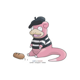 ambiguous_gender beret bread clothing feral food hat headgear headwear humor joke pattern_clothing pattern_shirt pattern_topwear shirt simple_background solo striped_clothing striped_shirt striped_topwear stripes topwear white_background nintendo pokemon generation_1_pokemon pokemon_(species) slowpoke 1:1