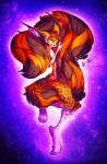 5_fingers ambiguous_gender anthro brown_hair digitigrade fingers fluffy fluffy_tail fur hair markings nude purple_eyes solo spots spotted_body spotted_fur tail neotheta redbeanviolin felid mammal 2013 hi_res