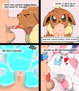 ambiguous_gender balls balls_deep bestiality big_penis black_sclera blue_body blue_fur blue_sclera bodily_fluids bow_ribbon brown_body brown_fur deep_throat dialogue duo ears_down ears_up evolution evolution_through_sex eyelashes eyes_closed fangs fellatio feral feral_penetrated first_person_view fur genitals heart_symbol holidays human_on_feral human_penetrating human_penetrating_feral humanoid_genitalia humanoid_penis interspecies licking looking_at_another looking_at_partner looking_at_viewer looking_up male male/ambiguous male_on_feral multicolored_body multicolored_fur neck_bulge neck_tuft oral oral_penetration penetrating_pov penetration penile penis pink_body pink_fur pivoted_ears pokemon_move pokephilia ribbons_(anatomy) saliva saliva_on_penis sex simple_background size_difference smaller_feral smaller_penetrated sound_effects sparkles sparkling_eyes speech_bubble struggling tail tail_motion tailwag teeth text tight_fit tongue tongue_out tongue_out_fellatio tuft white_body white_eyes white_fur majika nintendo pokemon valentine's_day canid canine eevee eeveelution generation_1_pokemon generation_6_pokemon human mammal pokemon_(species) sylveon 2026 comic english_text hi_res signature