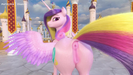 animal_genitalia animal_vulva anus bodily_fluids butt clitoral_winking clitoris cutie_mark detailed_background equine_anus equine_genitalia equine_vulva eyebrows eyelashes feathered_wings feathers female feral genital_fluids genitals horn licking licking_lips looking_at_viewer looking_back moan multicolored_tail outside presenting presenting_anus presenting_hindquarters presenting_vulva puffy_anus purple_eyes rear_view seductive shaking_butt solo tail teats tongue tongue_out vaginal_fluids vulva wings clopician friendship_is_magic hasbro my_little_pony mythology princess_cadance_(mlp) equid equine mammal mythological_creature mythological_equine winged_unicorn 16:9 2022 3d_(artwork) 3d_animation animated digital_media_(artwork) short_playtime sound video widescreen