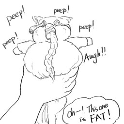 abuse ambiguous_feral ambiguous_gender ambiguous_human animal_abuse cruelty crush death dialogue duo dying eye_gouging feral gore grotesque_death guts intestines lifting_another mostly_offscreen_character organs pain sadism suffering text toony violence young young_ambiguous yellowcottoncandy030 fluffy_pony fluffy_pony_(species) human mammal 1:1 2025 black_and_white digital_drawing_(artwork) digital_media_(artwork) english_text hi_res monochrome