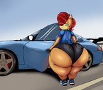 anthro big_breasts big_butt breasts butt clothing female huge_butt short_stack solo thick_thighs wide_hips ultimateshadow archie_comics porsche_911 sega sonic_the_hedgehog_(archie) sonic_the_hedgehog_(comics) sonic_the_hedgehog_(series) sally_acorn chipmunk ground_squirrel mammal rodent sciurid hi_res