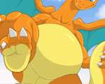 3_toes ambiguous_gender anthro belly butt caught_in_the_act claws countershade_feet countershade_torso countershading curling_toes feet foot_focus hindpaw nude paws presenting slightly_chubby smile soles solo suggestive tail toe_claws toe_wiggle toes plus-alpha mythology nintendo pokemon charizard dragon generation_1_pokemon lizard mythological_creature mythological_scalie pokemon_(species) reptile scalie 2d_animation 5:4 animated colored frame_by_frame no_sound short_playtime webm