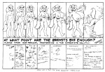 4_toes anthro big_breasts biped breast_expansion breasts expansion feet female huge_breasts humor hyper hyper_breasts inflation knock-kneed nipples nude solo standing surprise tail text toes karno canid canine fox mammal 1994 black_and_white comic english_text hi_res japanese_text monochrome sequence signature sketch translated