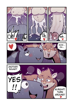 anal anal_penetration anthro anthro_on_anthro anthro_penetrated anthro_penetrating anthro_penetrating_anthro asking_for_more balls blush bodily_fluids brown_body cum cum_drip cum_from_ass cum_in_ass cum_inside cum_on_balls dialogue dripping drooling duo ejaculation erection faces_touching facial_horn five_frame_image fucked_silly genital_fluids genitals grey_body heart_symbol horn humanoid_genitalia humanoid_penis looking_pleasured male male/male male_penetrated male_penetrating male_penetrating_male moan nose_horn penetration penile penile_penetration penis penis_in_ass pull_out saliva sex speech_bubble sweat text triangle_nose t0l0k earl_(t0l0k) izzy_(t0l0k) mammal rhinoceros sengi comic english_text hi_res multiple_scenes