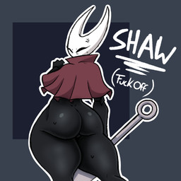 2_horns angry biped black_body black_butt black_eyes butt clothing cross-popping_vein dialogue eyelashes female fingers holding_melee_weapon holding_object holding_weapon horn looking_back melee_weapon profanity rear_view solo standing talking_to_viewer text weapon white_head white_text wide_hips baguetteartt hollow_knight_(franchise) team_cherry hornet_(hollow_knight) arthropod humanoid 1:1 2025 english_text hi_res