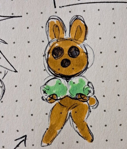 anthro big_breasts breasts brown_body brown_fur chibi coconut drupe_(fruit) erect_nipples female food fruit fur glistening glistening_breasts green_breasts green_nipples holding_breast nipples nude nude_female plant puffy_nipples rabbit_ears scut_tail short_tail solo tail goa7boy animal_crossing nintendo coco_(animal_crossing) elemental_creature flora_fauna lagomorph leporid mammal rabbit colored full-length_portrait portrait sketch traditional_media_(artwork)