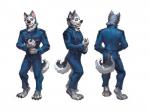 anthro clothing male neck_tuft solo tuft uniform fabercastel battlestar_galactica_(series) ceres canid canine canis domestic_dog husky mammal nordic_sled_dog spitz 2015 digital_media_(artwork) full-length_portrait model_sheet portrait