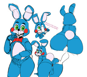 5_fingers anal anal_penetration anthro anus backsack balls bent_over big_butt big_ears blue_body bottom_heavy bow_tie bubble_butt buckteeth butt butt_grab dialogue duo erection eyelashes eyeshadow faceless_character faceless_male femboy fingers floppy_ears genitals green_eyes hand_on_butt huge_butt leaning leaning_forward long_ears machine makeup male male/male multicolored_body nude nude_anthro nude_male open_mouth open_smile penetration penis perineum purple_eyeshadow rosy_cheeks scut_tail segmented_arms segmented_body sex short_tail simple_background smile tail teeth text thick_thighs two_tone_body white_background white_body wide_hipped_anthro wide_hipped_male wide_hips impstripe five_nights_at_freddy's five_nights_at_freddy's_2 scottgames toy_bonnie_(fnaf) animatronic lagomorph leporid mammal rabbit robot 2025 digital_drawing_(artwork) digital_media_(artwork) english_text hi_res