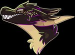 2017 alpha_channel ambiguous_form ambiguous_gender black_body black_fur brown_eyes cel_shading digital_drawing_(artwork) digital_media_(artwork) dragon fur furred_dragon furred_scalie grin headshot_portrait jaspering mythological_creature mythological_scalie mythology narrowed_eyes outline portrait scalie shaded sharp_teeth side_view simple_background smile snout solo squint tan_body tan_fur tan_inner_ear teeth transparent_background white_outline