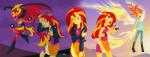 blonde_hair blue_eyes bodily_fluids clothing electronics energy_wings female glowing hair magic membrane_(anatomy) membranous_wings microphone red_hair solo tears torn_clothing unusual_anatomy unusual_wings wings didjargo equestria_girls hasbro my_little_pony demon_shimmer_(eg) sunset_shimmer_(eg) demon 2015 hi_res