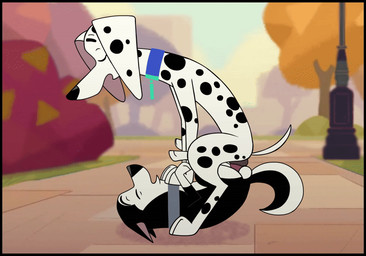 animal_genitalia animal_penis animal_vulva anthro balls canine_genitalia canine_penis canine_vulva collar collar_tag duo erection female female_penetrated feral feral_on_feral feral_penetrated feral_penetrating feral_penetrating_feral fur genitals intraspecies knot knotted_penis male male/female male_penetrating male_penetrating_female markings penetration penile penile_penetration penis penis_in_vagina sex spots tail vaginal vaginal_penetration vulva wearing_collar white_body kaion 101_dalmatian_street 101_dalmatians disney delilah_(101_dalmatians) hansel_(101_dalmatians) canid canine canis dalmatian domestic_dog mammal animated