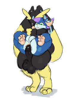 anal anal_fluids anal_penetration anthro balls big_penis black_body blue_body bodily_fluids butt butt_heart cum cum_inside cumming_in_ass duo feet full_nelson genital_fluids genitals green_eyes hindpaw looking_down male male/male masturbating_while_penetrated masturbation paws penetration penis sex soles stand_and_carry_position standing standing_sex toes ridge_(artist) nintendo pokemon wildstar luna_muenster_(fursona) nova_(meganovav1) chua generation_4_pokemon lagomorph lopunny mammal pokemon_(species) absurd_res hi_res sketch