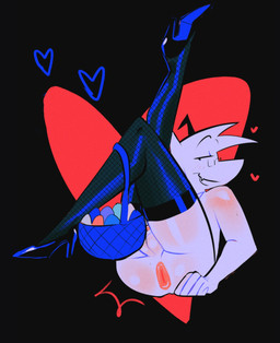 anthro butt clothing fishnet_clothing footwear genitals high_heels holidays legwear looking_at_viewer male penis shoes small_penis solo stockings conditional_dnp witchtheghost deltarune easter undertale undertale_(series) asriel_dreemurr boss_monster_(undertale) hi_res