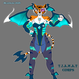 anthro armwear back_wings blue_wings clothing cold_shoulder_leotard cosplay crossover_cosplay exposed_shoulder female fur gloves handwear legwear leotard membrane_(anatomy) membranous_wings orange_body orange_eyes orange_fur pantyhose smile solo striped_body striped_fur stripes visor white_body white_clothing white_fur white_gloves white_handwear wings wings_on_head lyonley capcom darkstalkers dreamworks kung_fu_panda master_tigress morrigan_aensland felid mammal pantherine tiger 1:1 crossover
