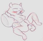 anthro blush breasts dildo eyes_closed female genitals masturbation nipples penetration pillow pussy reclining sex_toy simple_background solo spread_legs spreading toying_self vaginal vaginal_masturbation vaginal_penetration unknown_artist battle_bears astoria bear mammal 2014