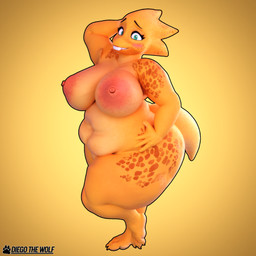 anthro belly big_breasts big_butt big_nipples breasts butt clothing embarrassed female green_eyes looking_at_viewer nipples outline overweight overweight_female pink_clothing pink_nipples pink_underwear pose small_tail solo stain tail teeth text thick_thighs underwear yellow_body diegothewolf twilightv0ids_(modeler) undertale_(series) alphys 1:1 3d_(artwork) blender_(artwork) blender_cycles_(artwork) digital_media_(artwork) english_text hi_res pinup