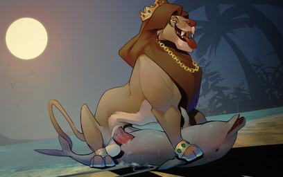 after_kiss balls bodily_fluids duo female feral feral_on_feral genitals lying male male/female on_back open_mouth open_smile penetration penis saliva saliva_string smile vaginal vaginal_penetration kamelotnoah disney the_lion_king simba_(the_lion_king) aquatic cetacean dolphin felid lion mammal pantherine toothed_whale hi_res