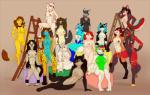 anthro breasts female genitals group hair looking_at_viewer nipples nude pussy red_hair sparklefur gorsha_pendragon tai_l_rodriguez kae_esrial linahusky nova_grimm the_sake_ninja canid canine canis domestic_dog felid husky leopard lion mammal nordic_sled_dog pantherine spitz tarunah wolf 2014 digital_media_(artwork) shaded