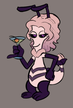 3_toes alcohol antennae_(anatomy) beverage closed_smile cocktail cocktail_glass container cup drinking_glass exoskeleton eyelashes featureless_chest featureless_crotch feet female female_humanoid glass glass_container glass_cup grey_background hair half-closed_eyes holding_cocktail long_hair looking_at_viewer martini mouth_closed multicolored_body multicolored_exoskeleton narrowed_eyes nude nude_female nude_humanoid pink_body pink_exoskeleton pink_hair pink_tail pupils purple_antennae purple_body purple_exoskeleton purple_eyes purple_tail simple_background smile smirk solo tail toes two_tone_body two_tone_exoskeleton two_tone_tail soulcentinel american_dad roger_smith violet_echo alien animal_humanoid arthropod arthropod_humanoid humanoid insect insect_humanoid morsectuum 2026