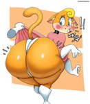 anthro big_butt breasts butt clothing female gloves handwear huge_butt orange_body panties shirt solo tail thick_thighs topwear underwear wide_hips thedeathcrow05 lilly_(vimhomeless) domestic_cat felid feline felis mammal hi_res