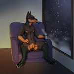 andromorph animal_genitalia animal_pussy anthro canine_genitalia canine_pussy chair coffee_mug furniture genitals intersex on_chair pussy scaled_legs scales sitting sitting_on_chair snow solo window silipinfox1298 rely_(thatguywithmultiplecharacters) alligatorid caiman canid canine canis crocodilian dobermann domestic_dog hybrid mammal pinscher reptile scalie hi_res