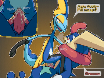 2_toes 3_fingers 5_fingers anal anal_orgasm anal_penetration animal_genitalia anthro anus black_markings blue_body blue_markings blush bodily_fluids breath butt cum cum_drip cum_in_ass cum_inside cum_on_penis cum_on_tongue cum_splatter cum_string cum_while_penetrated cumshot cutaway dialogue dominant dominant_male dripping duo ejaculation feet fingers frill_(anatomy) from_front_position full_orifice genital_fluids genital_slit genitals gradient_background hands-free long_tail looking_at_another looking_pleasured male male/male male_on_bottom male_on_top male_penetrated male_penetrating male_penetrating_male markings mastery_position membrane_(anatomy) narrowed_eyes ninja nude on_bottom on_lap on_top onomatopoeia open_mouth orgasm penetration penile penile_penetration penis penis_in_ass pink_eyes profanity seductive semi-anthro sex simple_background sitting smile sound_effects straddling submissive submissive_male tail tail_ridge tapering_penis text toes tongue tongue_out vein veiny_penis warrior webbed_feet white_markings yellow_eyes yellow_markings conditional_dnp phosaggro nintendo pokemon amphibian generation_6_pokemon generation_8_pokemon greninja inteleon lizard pokemon_(species) reptile scalie 2020 4:3 digital_media_(artwork) english_text pixel_(artwork) watermark