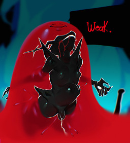 abdominal_bulge anal anal_orgasm anthro antlers armor black_body bodily_fluids cum cum_while_flaccid dialogue duo ejaculation flaccid flaccid_while_penetrated genital_fluids genitals hands-free horn intersex male male_penetrating nipples orgasm penetration penis sex shadow_penis shadow_sex speech_bubble text thick_thighs umbraphilia conditional_dnp kinkykong deltarune undertale_(series) nubert roaring_knight goo_creature shadow_creature absurd_res english_text hi_res